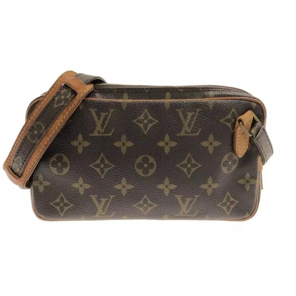 Auth LOUIS VUITTON Pochette Marly Bandouliere M51828 Brown Monogram TH0960 - Picture 1 of 14